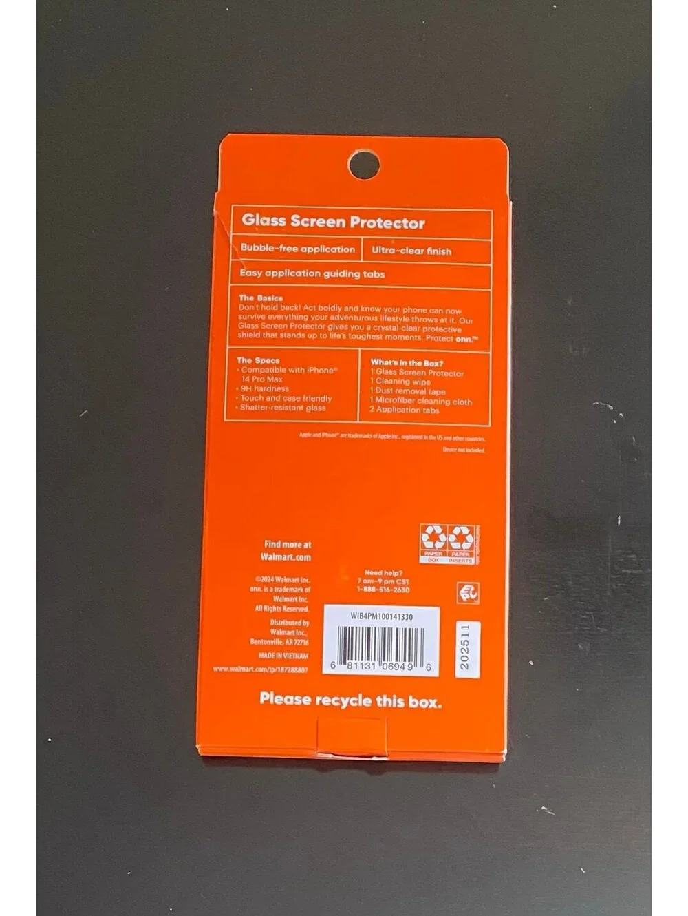 Onn Glass Screen Protector for iPhone 14 Pro Max